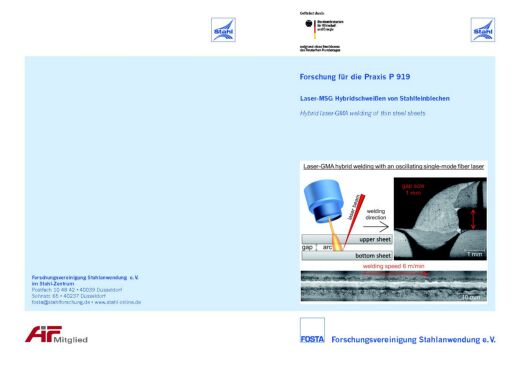 Fostabericht P 919 - Laser-MSG-Hybridschweißen von Stahlfeinblechen