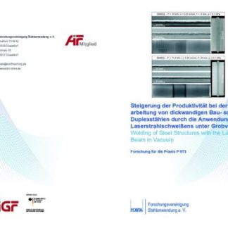 Fostabericht P 973 - Steigerung der Produktivität bei der Verarbeitung von dickwandigen Bau- sowie Duplexstählen durch die Anwendung des Laserstrahlschweißens unter Grobvakuum