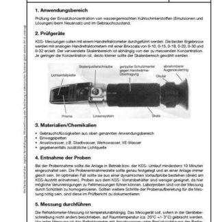 Stahl-Eisen-BEtriebsblatt (SEB) 181 248 - Bestimmung der Einsatzkonzentration von wassermischbaren Kühlschmierstoffen mittels Handrefraktometer