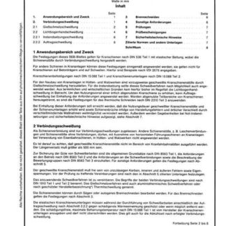 Stahl-Eisen-Betriebsblatt (SEB) 368 100 - Geschweißte Kranschienenstöße - Technische Anforderungen