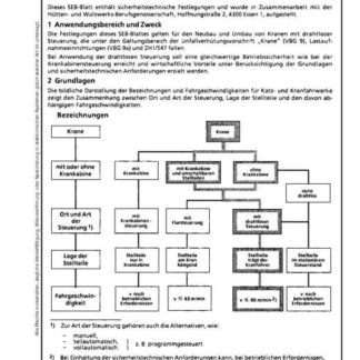 Stahl-Eisen-Betriebsblatt (SEB) 660 035 - Krane mit drahtloser Steuerung - Grundlagen und sicherheitstechnische Anforderungen