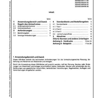 Stahl-Eisen-Betriebsblatt (SEB) 905 002 - Lärmarme Maschinen und Anlagen: Planung - Bestellung - Abnahme - Technische Anforderungen (Teil 2)