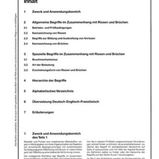 Stahl-Eisen-Prüfblatt (SEP) - Begriffe im Zusammenhang mit Rissen und Brüchen: Teil 1 Erscheinungsformen
