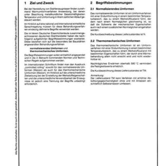 Stahl-Eisen-Werkstoffblatt (SEW) 082 - Begriffsbestimmungen Normalisierendes Umformen und Thermomechanisches Umformen