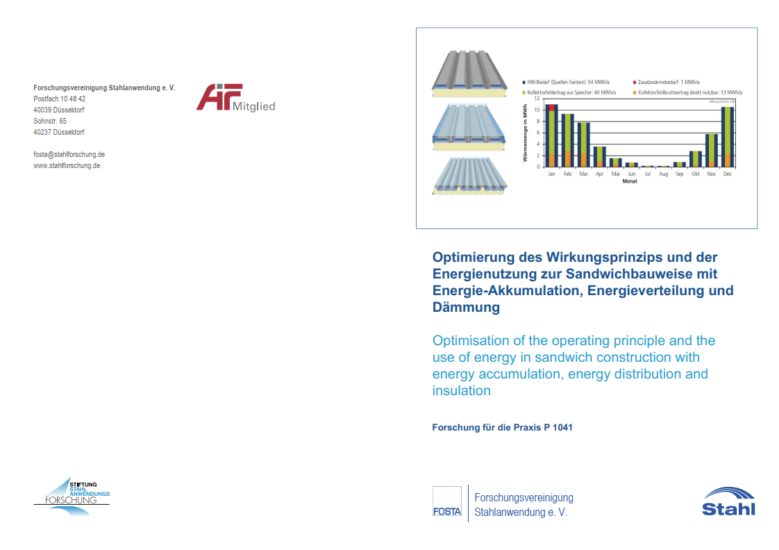 Fostabericht P 1041 - Optimierung des Wirkungsprinzips und der Energienutzung zur Sandwichbauweise mit Energie-Akkumulation, Energieverteilung und Dämmung
