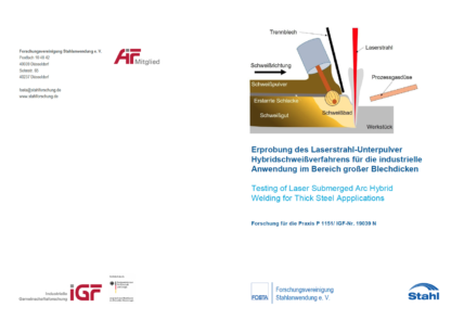 Fostabericht P 1151 - Erprobung des Laserstahl-Unterpulver Hybridschweißverfahrens für die industrielle Anwendung im Bereich großer Blechdicken